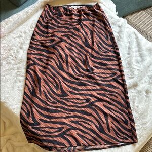 Zebra print slip skirt